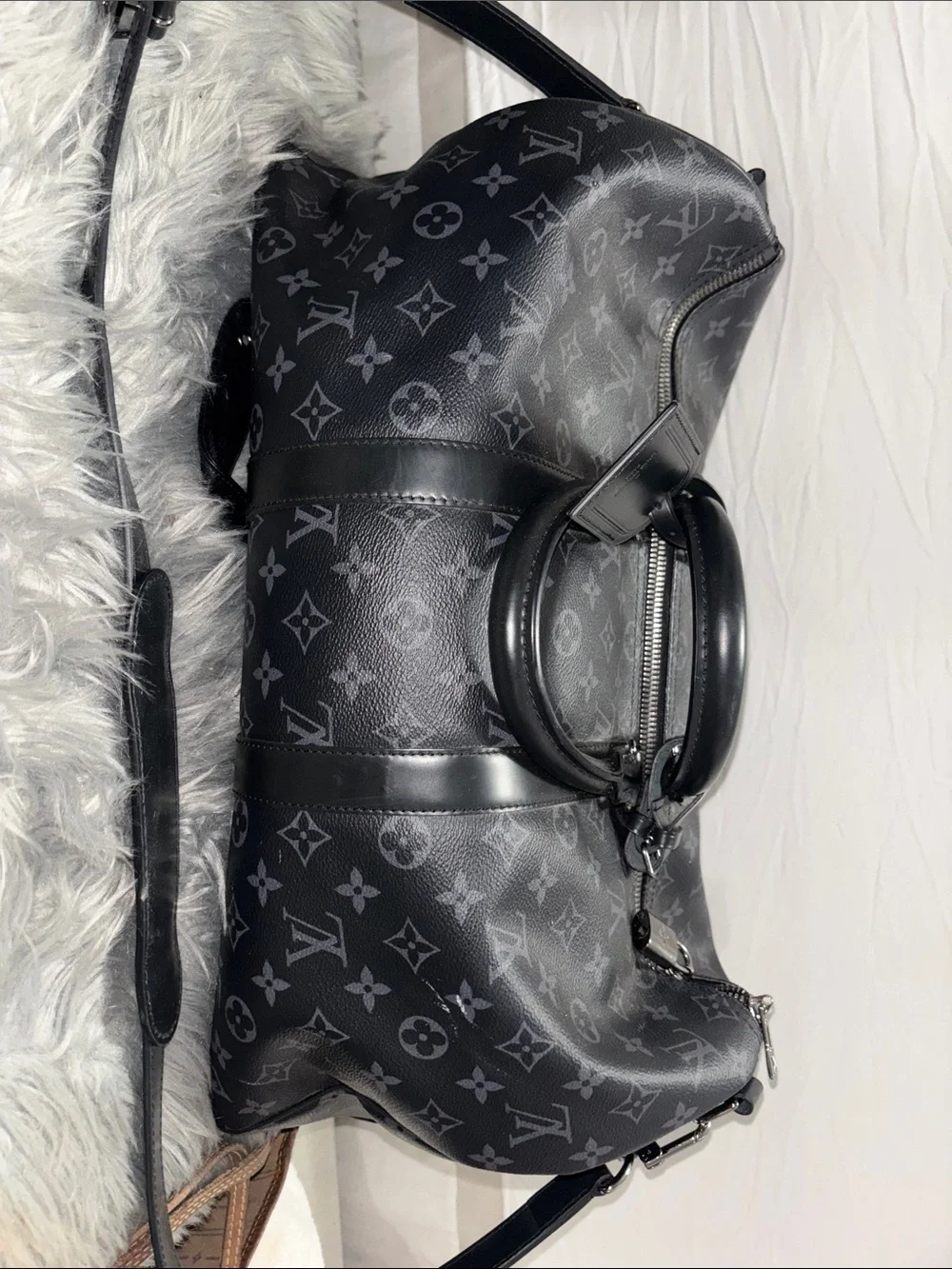 Louis Vuitton Black Monogram Eclipse Duffel Bag